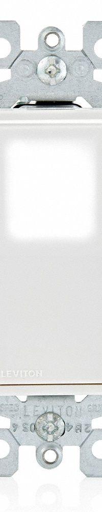 LEVITON Wall Switch: Rocker Switch, Single Pole, Maintained, White, 120/277V AC, 15 A (MPN L5611-2W). Key specifications — Illuminated: Yes; Voltage Rating: 120/277V AC.