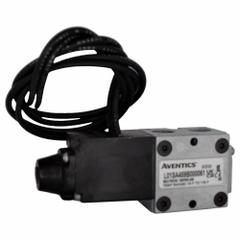 AVENTICS Solenoid Air Control Valve: Series L01, Single Solenoid, Four-Way / Two-Position (MPN L01SA459O000030). Key specifications — attr1076719: L01SA459O000030; attr1076777: Non-Locking; attr1076785: Solenoid Air Control Valve; attr1076787: Spring Return; attr1076800: 110 to 120V AC; attr1076739: Hardwired.