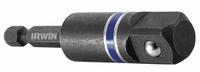 IRWIN Socket Adapter: 1/4 in Input Drive Size, Black Oxide, 1/2 in Output Drive Size, Hex, 5 PK (MPN IWAF36212B5). Key specifications — attr1204900: Hex; attr1204904: Locking Included; attr1204910: IRWIN; attr1204913: Black Oxide.