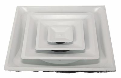 APPROVED VENDOR Diffuser: Ceiling/Wall, 23 3/4 in H, 23 3/4 in W, Surface Mount, 6 to 12 in Duct - Square Cone Diffusers