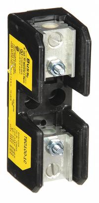 BUSSMANN Fuse Block: Open Block Design, 1 Pole, 600 V AC, Box Lug, Non-Indicating (MPN T60100-1C). Key specifications — Brand: BUSSMANN.