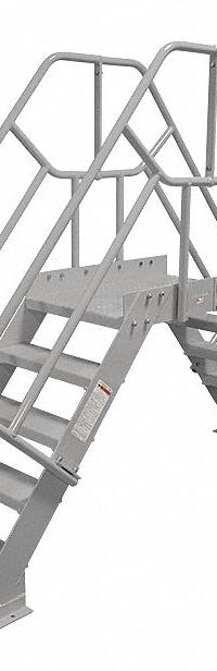 COTTERMAN Crossover Bridge: 4 ft Platform Ht, Steel, 500 lb Load Capacity, Diamond Plate, 6 Steps (MPN 6SCS36A7C1P3). Key specifications — Brand: COTTERMAN; Color: Gray; Tread Type: Diamond Plate.