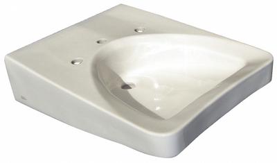 AMERICAN STANDARD Wheelchair Bathroom Sink: Wheelchair Users, White, Vitreous China - One-Station Wall-Mounted Bathroom Sinks without Faucets