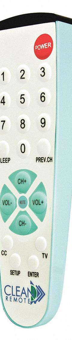 CLEAN REMOTE Universal Remote Control: Universal, CR1, Blue/White. Key specifications — Manufacturer Part Number: CR1; Brand: CLEAN REMOTE; Color: Blue/White; Features: Hidden Battery Compartment; Compatible With_Broad: Universal; Remote Features - Broad: Hidden Battery Compartment.