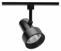 Track Lighting Head: Incandescent, Step Shape, 75 W, 4 3/8 in Dia, 6 in Lg, Compatible with Track J (MPN R512 BLB BL). Key specifications — Brand: JUNO LIGHTING; Lighting Technology: Incandescent; Housing Color: Black with Black Baffle.
