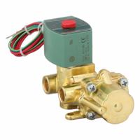 REDHAT Solenoid Valve: 4-Way, 3/8 in Pipe Size, 110V AC/120V AC, Watertight/Without Junction Box (MPN 8344G001). Key specifications — Pipe Size: 3/8 in; Voltage: 110V AC; Brand: REDHAT; Coil Enclosure: Watertight.