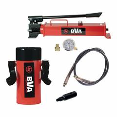 BVA HYDRAULICS Stroke Cylinder: 55 ton Cylinder Nominal Capacity, 55 ton Capacity with Attachments (MPN SP23-5506). Key specifications — attr96685: CH38M; attr98870: BVA HYDRAULICS; attr96682: 6-1/8 in; attr96683: H5506; attr96684: P2301; attr1160276: Pump and Cylinder Set.