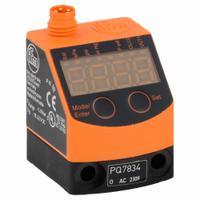 IFM Digital Pressure Sensor: SPST, -15 psi – 145 psi, PNP, Compressed Air (MPN PQ7834). Key specifications — Compatible Media: Compressed Air; Electrical Connection Type: 4 Pin M8 Connector; Housing Material: Polyester; Output Current Rating: 0.1 A; Pressure Connection Type: G1/8 BSP; Product Type: Digital Pressure Sensor; Series: PQ; Wetted Materials: FKM.