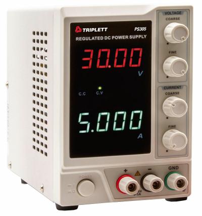 TRIPLETT Power Supply: Digital DC, 8.3 in H x 4.1 in W x 6.1 in D, 2 Displays, Not Certified - Digital DC Power Supplies