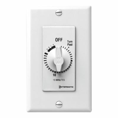 INTERMATIC Spring-Wound Timer: 15 min Max, SPST, 277V AC, No Wall Plate Included - Spring-Wound Mechanical Timers without Wall Plates