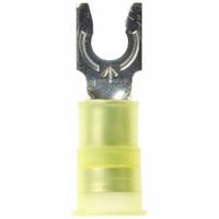 3M Fork Terminals: Yellow, Nylon, #8 Stud Size, 12 AWG – 10 AWG Wire Range, Std Fork, 600 V (MPN MNG10-8FK). Key specifications — Barrel Style: Insulation Grip; Manufacturer Part Number: MNG10-8FK; Brand: 3M.