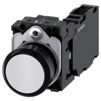 SIEMENS Flush Push Button Operator: Non-Illuminated, Flush Profile, Non-Metallic, 22 mm, 1NO/1NC (MPN 3SU1100-0AB60-1FA0). Key specifications