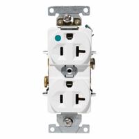 LEVITON Plugs and Receptacles: Hospital Grade, Duplex, 5-20R, White, 125V AC, 20 A, 2 Pole / 3 Wire (MPN C8300-W)
