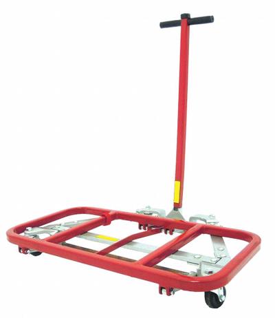 Dayton Furniture Dolly: 600 lb, Black/Red/Silver, 35 in H x 40 in W x 23 in D - Lift-&-Roll Desk Dollies