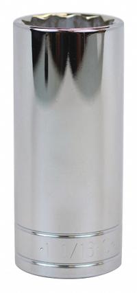 SK PROFESSIONAL TOOLS Socket: SAE, 1/2 in Drive Size, 1 1/16 in Socket Size, 12-Point, Deep, Chrome (MPN 40834). Key specifications — attr1204417: SK PROFESSIONAL TOOLS; attr1204392: Chrome.