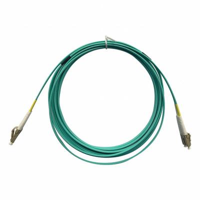 MONOPRICE Fiber Optic Patch Cord: Multi-Mode, 15 m Lg, LC End 1, LC End 2, Aqua, PVC - Multi-Mode Fiber Optic Patch Cords