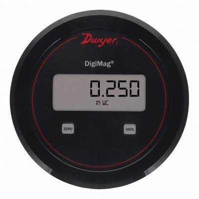 Dwyer Digital Pressure Transmitter: Digital, 0 in wc to 5 in wc, Screw Terminals - Differential Pressure Transmitters with Dial Display