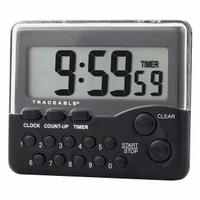 TRACEABLE Digital Timer: 1 in x 2 1/2 in x 3 in, 1 in Overall Dp, 2 1/2 in Overall Ht, LCD, Audible (MPN 5027). Key specifications — Clock Function Included: Yes; Count Direction: Count Down; Digital Display Screen Type: LCD; Alarm Type: Audible; Brand: TRACEABLE; Maximum Time Setting: 9 hrs, 59 minutes, 59 seconds.