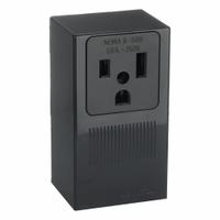 LEVITON Receptacle: Single, 6-50, Black, 250V AC, 50 A, 2 Pole / 3 Wire (MPN 5378-P00)