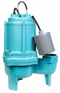 LITTLE GIANT Sewage Ejector Pump: Cast Iron, Single Phase, 2/5 hp, 115V AC, 2 in Max. Dia. Solids (MPN 509412). Key specifications — Impeller Material: Nylon; Rated Voltage: 115V AC; Brand: LITTLE GIANT; Discharge Orientation: Vertical; Switch: Piggyback Tether Float.
