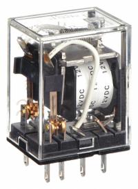 OMRON General Purpose Relay: Socket Mounted, 5 A Current Rating, 12V DC, DPDT, 8 Pins/Terminals (MPN MY2Z-DC12). Key specifications — Brand: OMRON; Base Type: Square; Mounting Style: Plug-In; Pin Shape: Flat; Electrical Connection: Quick-Connect; Manufacturer Part Number: MY2Z-DC12; Operating Current: 2 A at 220V AC (Inductive Load); Series: MY Series.