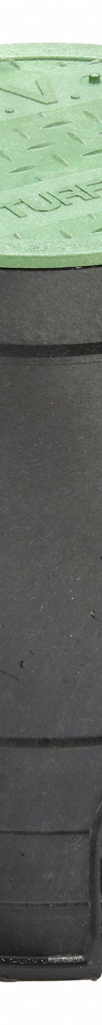 NDS Meter Box: Polyolefin, Round, 9 in Overall Ht, 6 in Dia, 2 3/4 in x 2 1/4 in Pipe Size, Black (MPN D109-GSLVTG). Key specifications — Brand: NDS; Material: Polyolefin; Color: Black.