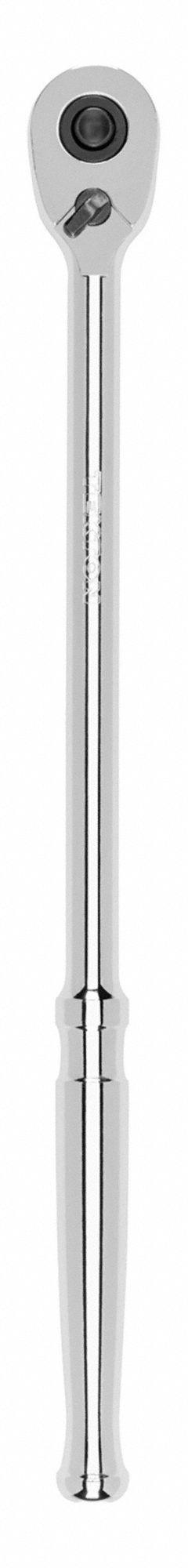 TEKTON Quick-Release Ratchet: Pear, Reversible, 12 in Overall Lg, Polished, 4° Min Arc Swing (MPN SRH11112). Key specifications — attr1205598: Reversible; attr1205605: Quick-Release Included; attr1205626: Polished; attr1228094: Long Length; attr1205607: Pear; attr1205624: TEKTON.