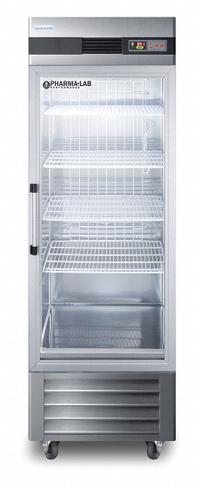 ACCUCOLD Pharmacy Refrigerator: 23 cu ft, Upright, 2°C to 10°C, 31 in Overall Dp, 7 ft Overall Ht (MPN ARG23ML). Key specifications — Door Opening Style: Right; Color: Silver; Alarm Type: Temperature; Manufacturer Part Number: ARG23ML; Brand: ACCUCOLD; Product Type: Pharmacy Refrigerator; Door Type: Swing Glass; Refrigerant Type: R-290a.