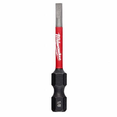 MILWAUKEE Power Bit: Power Bit, Slotted Head, Imperial, 1/8" Bit Industry Size, Std - Impact Bits