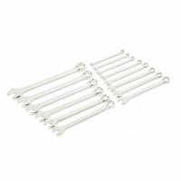 GEARWRENCH Combination Wrench Set: Alloy Steel, Full Polish Chrome, 14 Tools, 15° Head Offset Angle (MPN 81925). Key specifications — attr309520: Full Polish Chrome; attr309519: Alloy Steel; attr324929: GEARWRENCH; attr309522: No; attr309533: Yes.