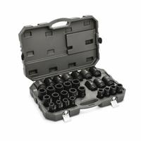 GEARWRENCH Socket Set: 3/4 in Drive, 28 Piece, 6-Point, Metric, 19 mm to 50 mm (MPN 84033). Key specifications — attr1224269: 3/4 in; attr1204685: Not Tether Capable; attr1204650: 19 mm to 50 mm; attr1204673: Socket Bits Not Included; attr1204688: GEARWRENCH; attr1224230: Friction; attr1224354: No Thin Wall; attr1206170: Deep Sockets.