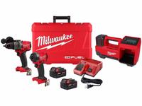 MILWAUKEE Cordless Combination Kit: 3 Tools, Hammer Drill/Impact Driver/Inflator, 18 V DC Volt (MPN 3697-22, 2848-20). Key specifications — attr1176460: Impact Driver.