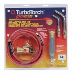 TURBOTORCH Brazing And Soldering Kit: Swirl Flame, CGA-520, External Lighter, Extreme Series (MPN 0386-0336). Key specifications — Kit Series: Extreme; Compatible Fuel Cylinder Size: B; Included Acetylene Regulator CGA Number: CGA-520; Included Tip Manufacturer Part Number: A-14; Connection Type: Quick Connect; Manufacturer Part Number: 0386-0336; Brand: TURBOTORCH; Item: Torch Kit.