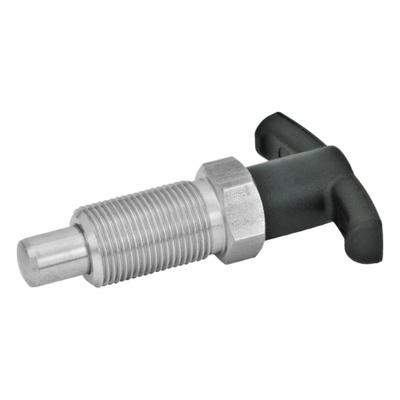 JW WINCO Indexing Plungers with T-Handle: Nonlocking, 18-8 SS Body & Plunger, M12x1.5 - Nonlocking T-Handle Indexing Plungers
