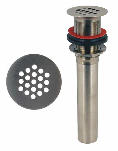 ZURN Sink Drain: Brass, Chrome, 2 1/4 in Overall Dia, Threaded - Sink Drains with Flat Strainer