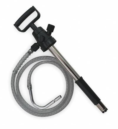 OILSAFE Hand Pump: Piston Action, Pump with Hose, Nozzle & Spout, ABS/Stainless Steel Housing - Down-Stroke Drum Pumps