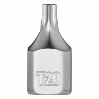 MILWAUKEE Bit Socket: 1/4 in Drive Size, Torx Tip, T20 Tip Size, 51/64 in Overall Lg, Fixed Insert (MPN 45-34-1107). Key specifications — attr1213209: Fixed Insert; attr1213211: MILWAUKEE.