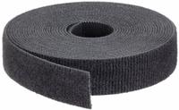 RIP-TIE Hook-and-Loop Cable Tie Roll: 15 ft Lg, 0.5 in Wd, 50 lb Tensile Strength, Black (MPN W-15-1RL-BK). Key specifications — Color: Black; Material: Nylon; Brand: RIP-TIE.