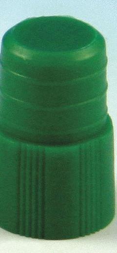 Cap: 12 mm Dia, Green, Polyethylene, Unlined, Colored (MPN 118139G). Key specifications — Clarity: Colored; Product Type: Plug Stopper; Septa Included: No; Vented: No; Brand: GLOBE SCIENTIFIC; Closure Color: Green; Closure Liner Material: Unlined.