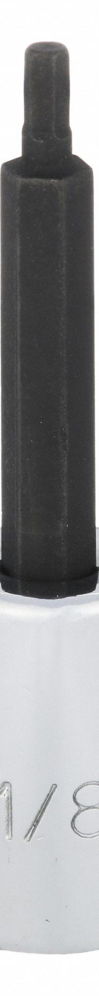 PROTO Socket Bit: 3/8 in Drive Size, Hex Tip, 1/8 in Tip Size, 2 23/32 in Overall Lg, Fixed Insert (MPN J49901/8). Key specifications — attr1204765: Fixed Insert; attr1204767: PROTO.