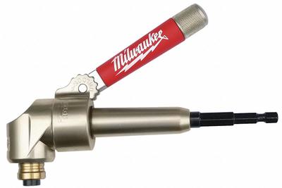MILWAUKEE Right Angle Attachment: Cordless Drills/Std 1/4 in Hex Accessories Compatible - Right-Angle Drill Attachments