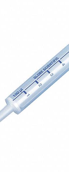 GLOBE SCIENTIFIC Dispenser Syringe Tip: Sterile, 500 ul Capacity, Bulk Bag, No Filter, Clear, 100 (MPN 3927S). Key specifications — Autoclavable: Not Autoclave Compatible; Brand: GLOBE SCIENTIFIC; Color: Clear; Disposability: Single-Use; Material: Polypropylene; Sterility: Sterile; For Pipette Type: Repeat Volume Pipettor; Includes Filter: No Filter.