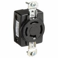 HUBBELL Locking Receptacle: Non-NEMA, Black, 120/208V AC, 20 A Current Rating, 4 Poles, 4 Wires (MPN HBL7410B). Key specifications — Brand: HUBBELL.