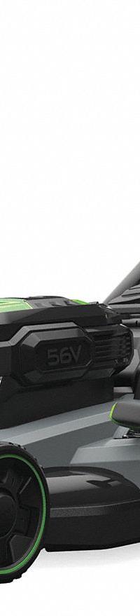 EGO Battery-Powered Lawn Mower Kit: Self-Propelled, 21 in Cutting Wd, Variable Speed Settings, 56 V (MPN LM2142SP). Key specifications — Run Time: 80 min; Battery Platform: 56V ARC Lithium™; Deck Material: Polycarbonate; Brand: EGO; Speed Settings: Variable; Filter - Kit Contents: Battery Included; Power Source: Battery-Powered.