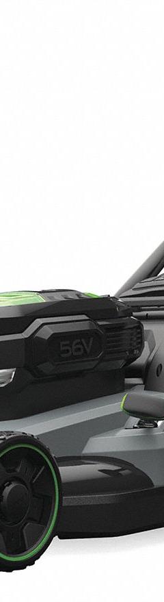 EGO Battery-Powered Lawn Mower Kit: Self-Propelled, 21 in Cutting Wd, Variable Speed Settings, 56 V (MPN LM2142SP). Key specifications — Run Time: 80 min; Battery Platform: 56V ARC Lithium™; Deck Material: Polycarbonate; Brand: EGO; Speed Settings: Variable; Filter - Kit Contents: Battery Included; Power Source: Battery-Powered.