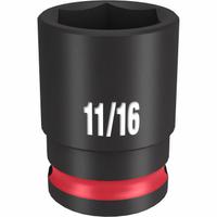 MILWAUKEE Standard Impact Socket: 3/8 in Drive Size, SAE, 11/16 in Socket Size, 6-Point, Std (MPN 49-66-6109). Key specifications — attr1215501: MILWAUKEE; attr1215515: Black Phosphate; attr1215518: 11/16 in.