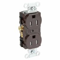 HUBBELL Receptacle: Duplex, 5-15, Brown, 125V AC, 15 A, 2 Pole / 3 Wire (MPN CR15TR)