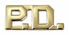 HEROS PRIDE Metal Rank Insignia: P.D., 1/2 in, Gold, Metal, Clutch Pin, Rank Insignia, 1 PR (MPN 4315G). Key specifications — attr1074238: Clutch Pin; attr188498: 1/2 in; attr188499: Gold; attr188500: Metal; attr188503: P.D.; attr193746: HEROS PRIDE.