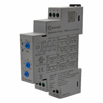 TRUMETER Time Delay Relay: 12 to 240V AC/DC - DIN Rail-Mounted Relays