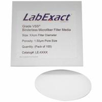 LABEXACT Glass Microfiber Filter: VSS, 4.7 cm Dia, 0.43 mm Thick, 1.5 um Pore Size (MPN 12K999). Key specifications — attr976405: Filter; attr976393: LABEXACT.